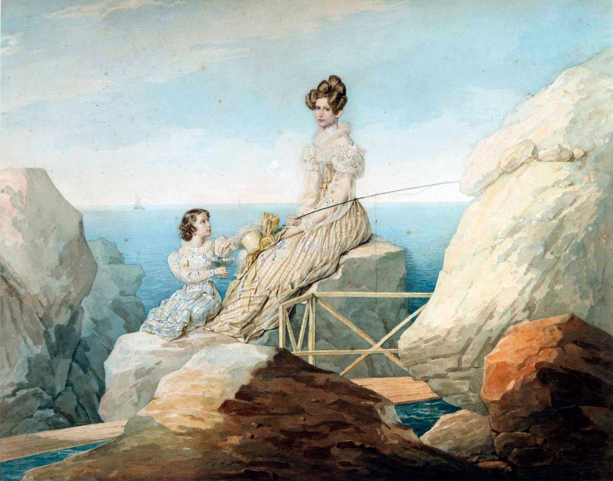 Kejserinde Alexandra Fyodorovna med datteren storhertuginde Maria Nikolaievna af Rusland, 1820