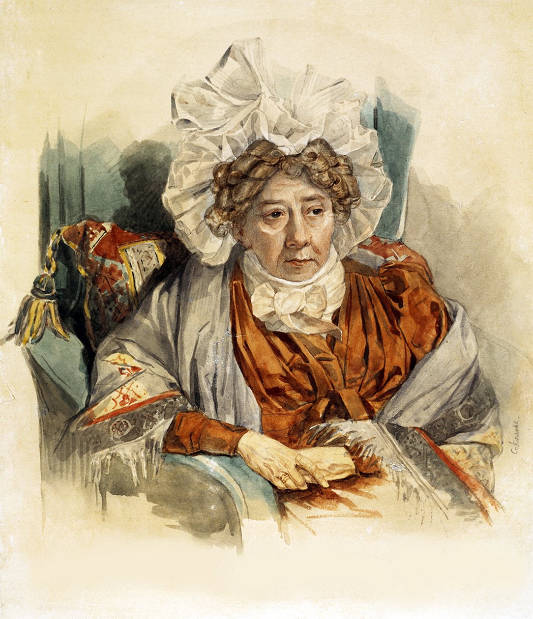 Portræt af Natalya Kirillovna Zagryazhskaya (hendes comtesse Razumovskaya af Pyotr Fyodorovich Sokolov