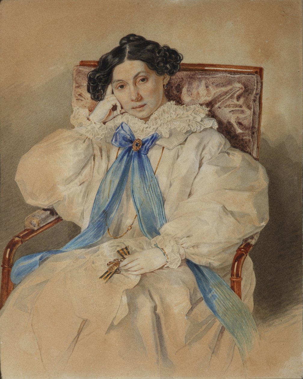 Portræt af Elizabeth Mikhailovna Khitrovo 1783-1839, 1838 af Pyotr Fyodorovich Sokolov
