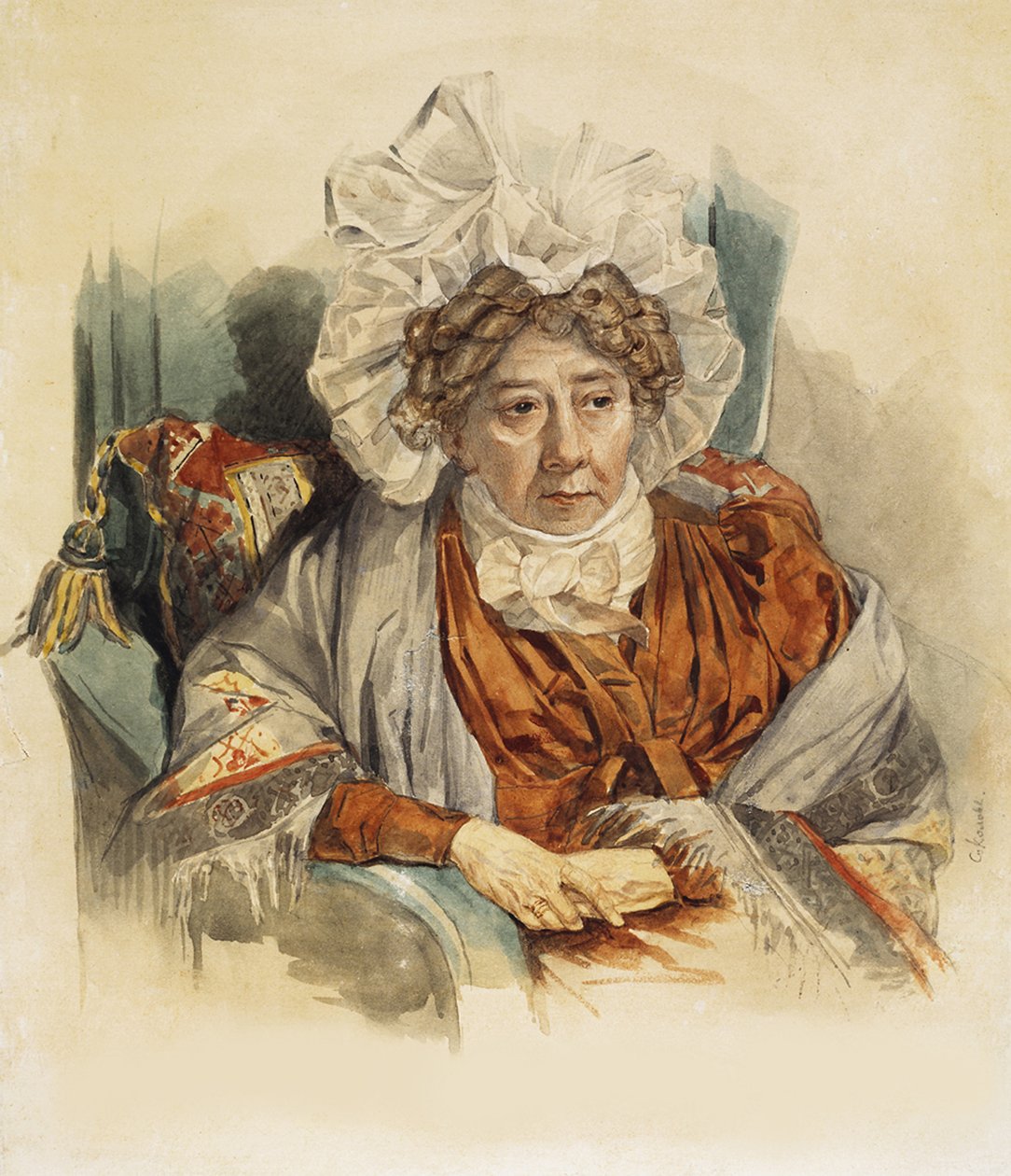 Portræt af Natalia Kirillovna Zagryazyskaya født Razumovskaya 1747-1837, 1821 af Pyotr Fyodorovich Sokolov