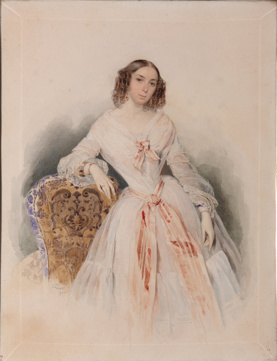Portræt af Praskovia Nikolaevna Ryumina 1821-1897, 1847 af Pyotr Fyodorovich Sokolov