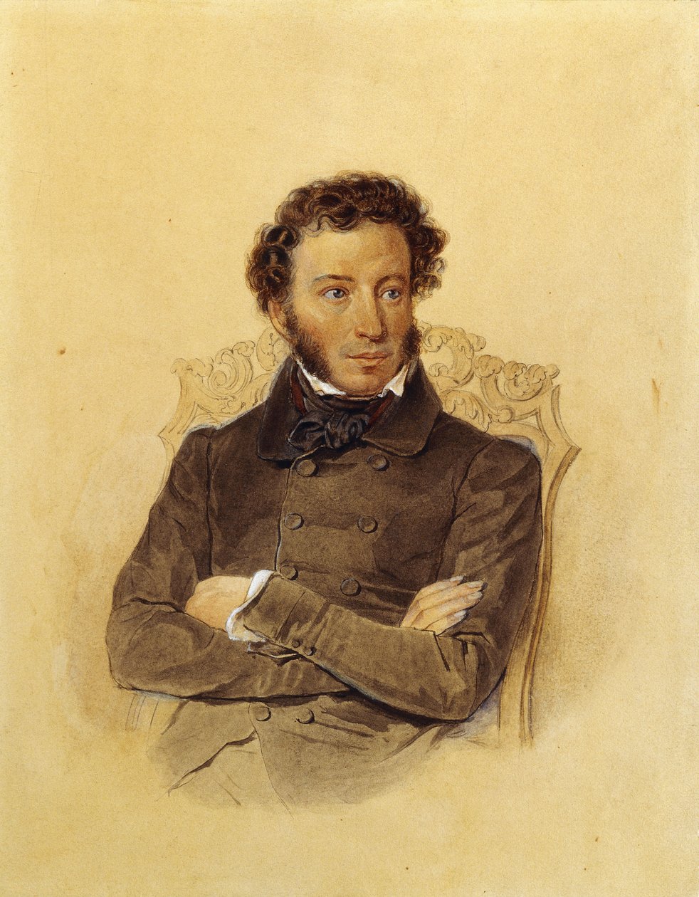 Portræt af digteren Aleksandr Sergeevich Pushkin, ca. 1830 af Pyotr Fyodorovich Sokolov