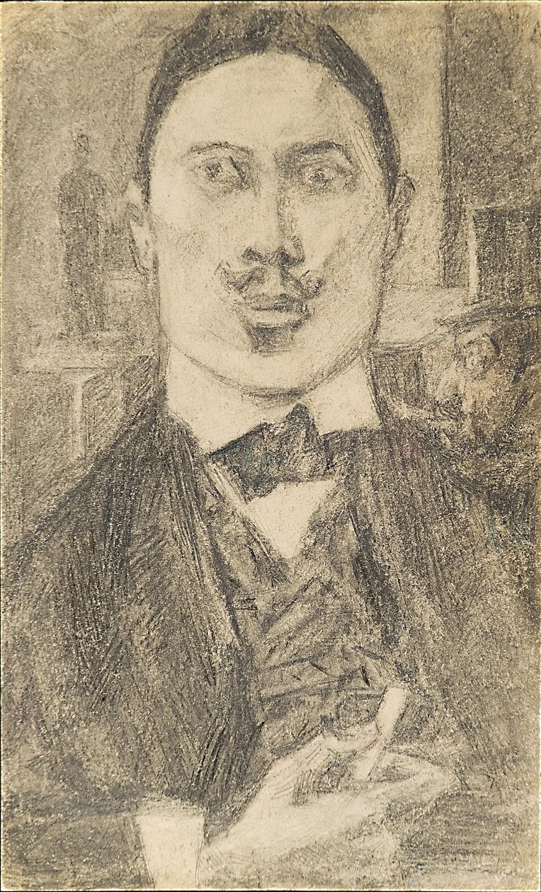 Portræt af maleren Nikolay Sapunov 1880-1912, 1912 af Pyotr Ignatyevich Bromirsky