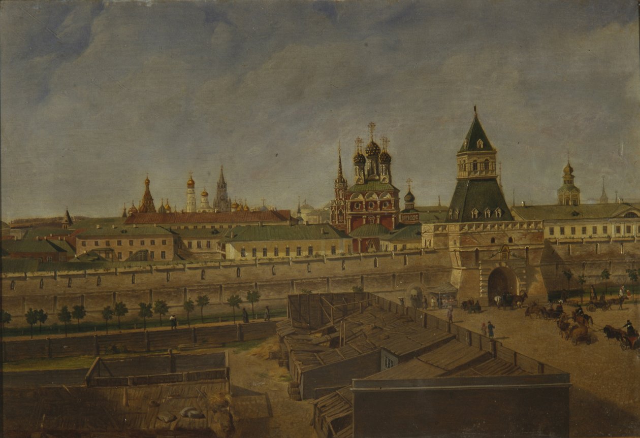 Ilyinsky-portene i Moskva, midten af det 19. århundrede. af Pyotr Ivanovich Moiseyev