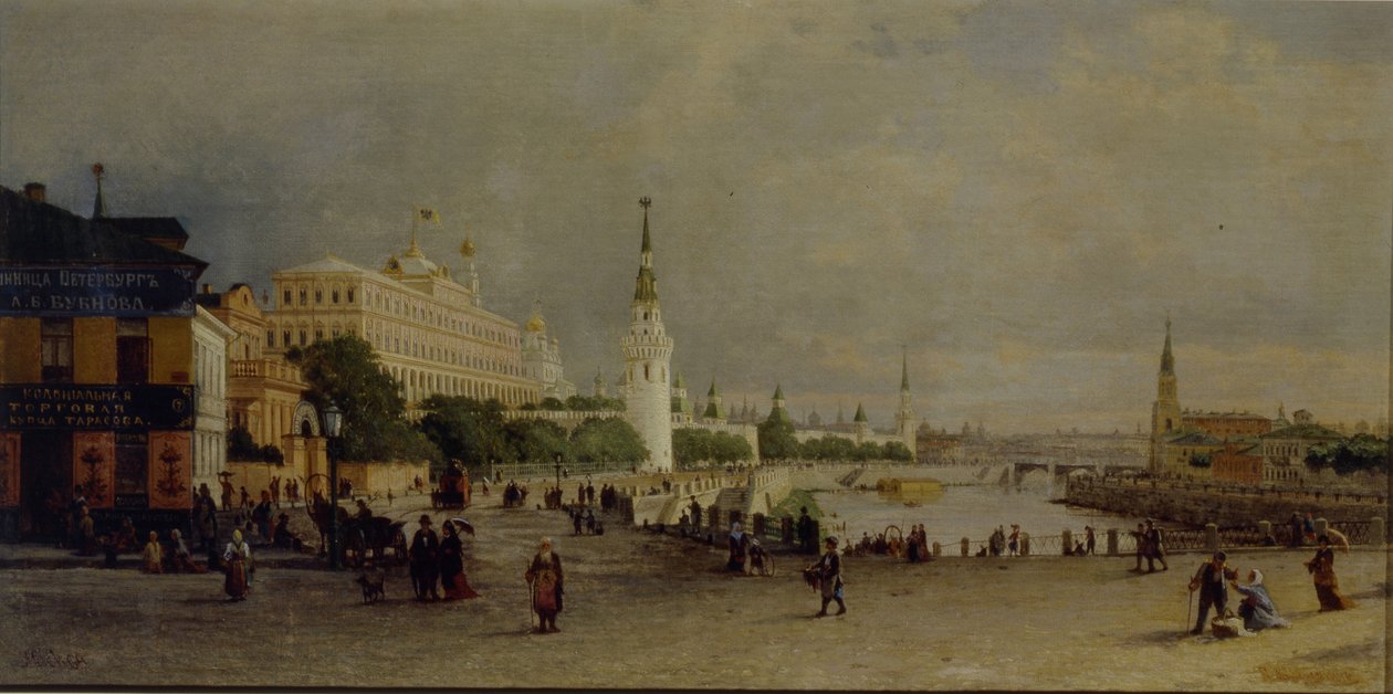 Bolshoy Kamenny Bridge i Moskva af Pjotr ​​​​Petrowitsch Wereschtschagin
