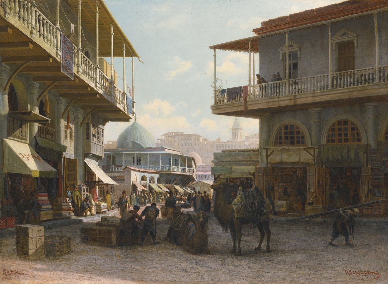 Udsigt over Tiflis, 1874 af Pjotr ​​​​Petrowitsch Wereschtschagin