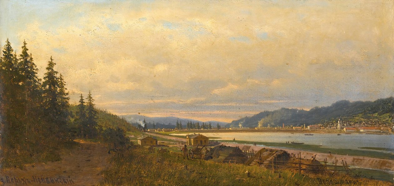 Udsigt over Verkh-Neyvinsky, ca 1877. af Pjotr ​​​​Petrowitsch Wereschtschagin