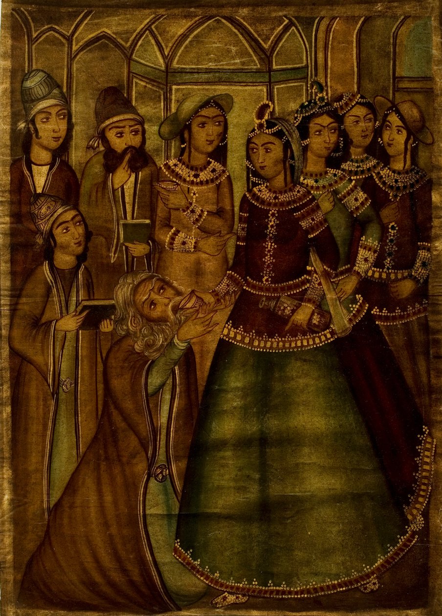 Shaykh Sanan og den kristne jomfru af Qajar School