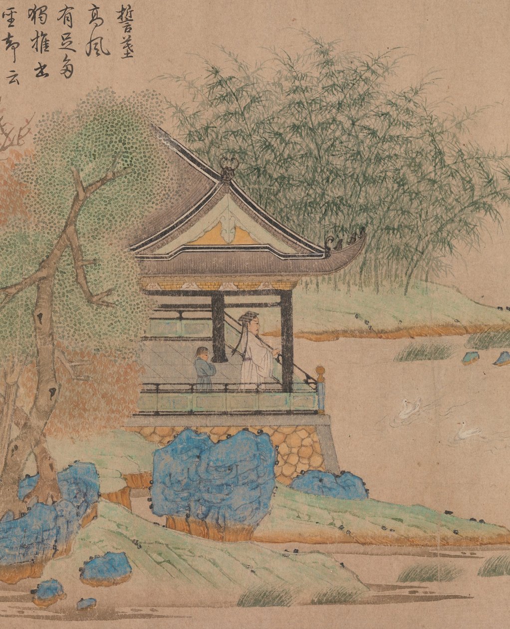 Wang Xizhi ser gæs, Handscroll. ca. 1295 af Qian Xuan