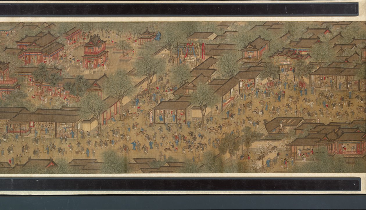Spring Festival on the River (detaljer), handscroll af Qing Dynasty Chinese School