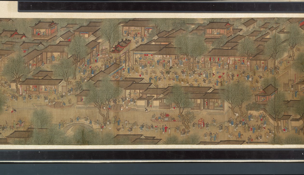 Spring Festival on the River (detaljer), handscroll af Qing Dynasty Chinese School