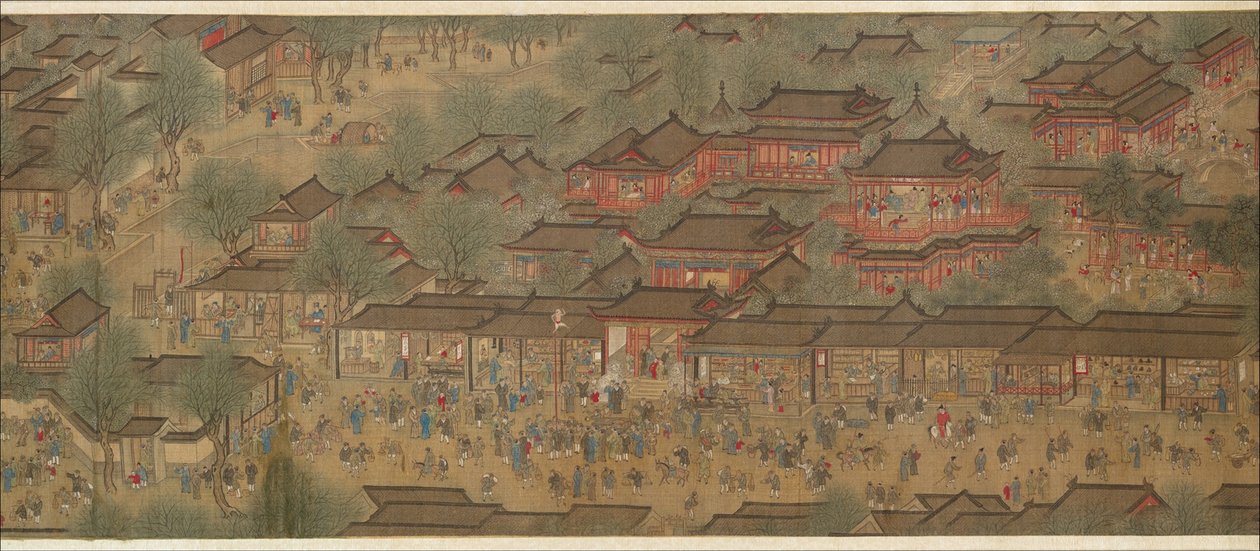 Forårsfest ved floden af Qing Dynasty Chinese School