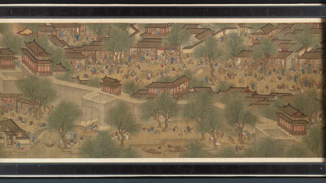 Forårsfest ved floden af Qing Dynasty Chinese School