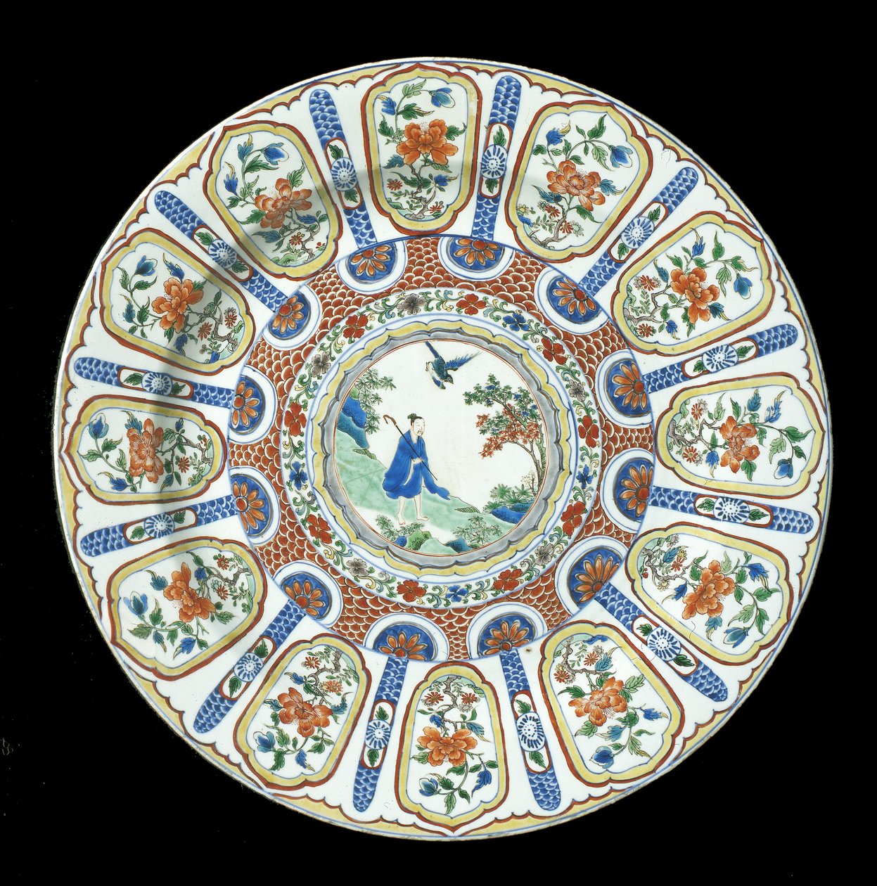 Et stort verte Imari-fad, Kangxi-perioden, 1662-1722 (porcelæn) af Qing Dynasty Chinese School