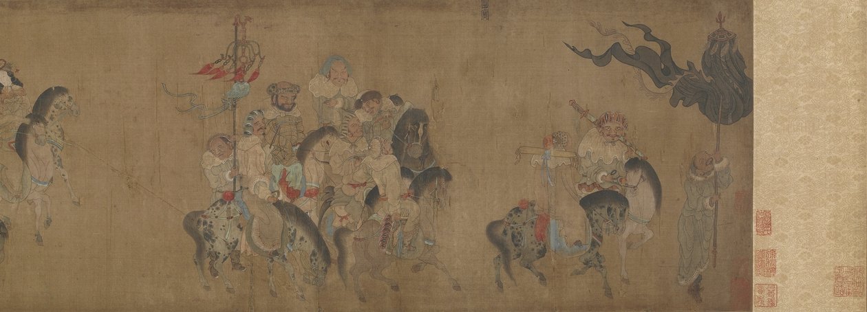 Cai Wenji vender tilbage til Kina, 17.-18. århundrede af Qing Dynasty Chinese School