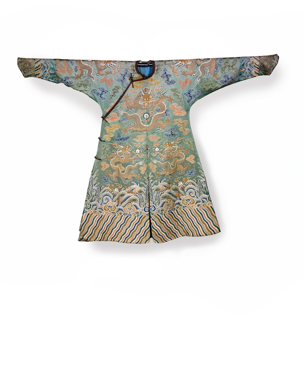 Celadon silke hofkjole til en kejserlig prinsesse, Jifu, Kina af Qing Dynasty Chinese School