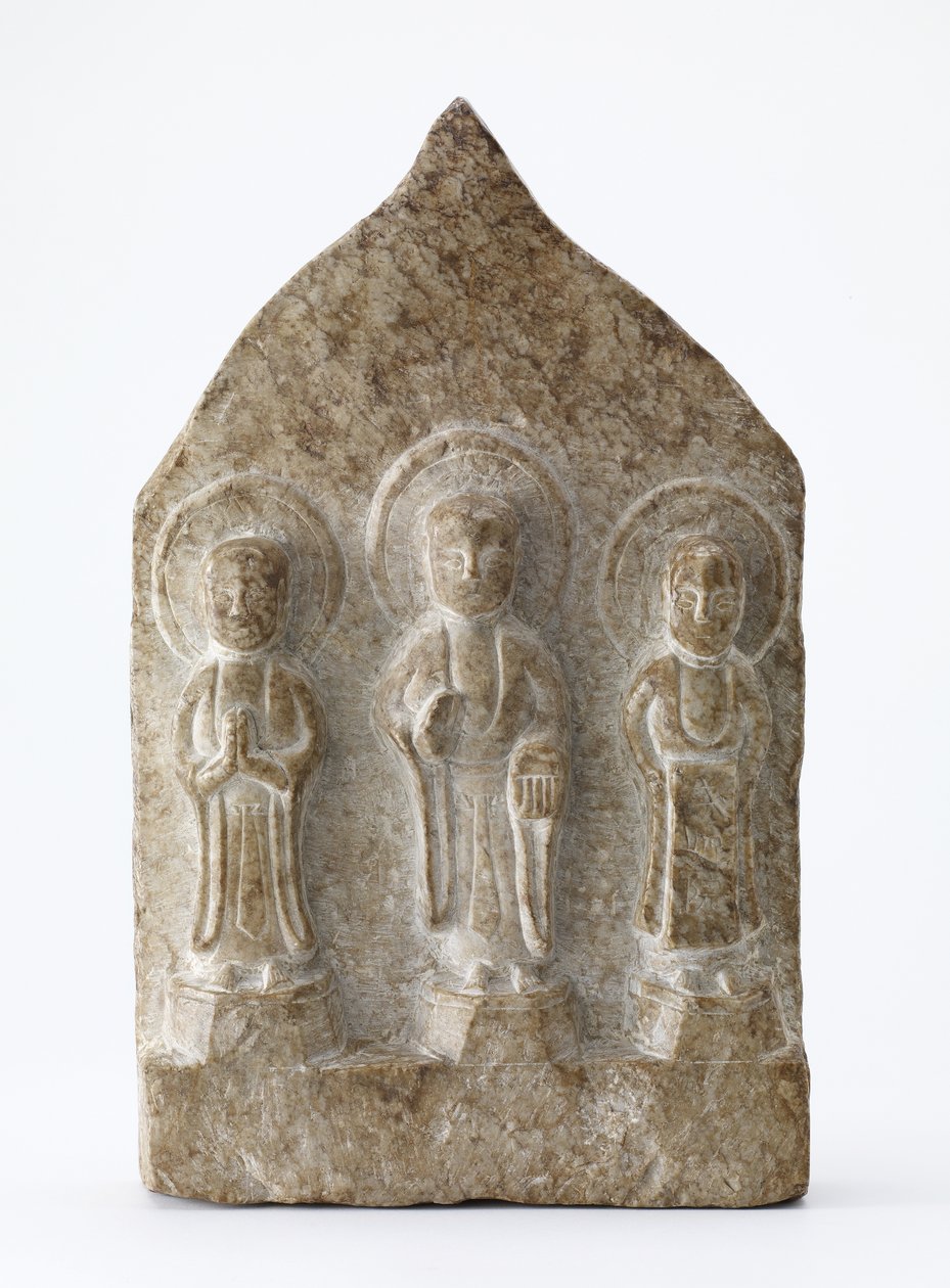 Forfalskning af en lille buddhistisk tablet af Qing Dynasty Chinese School