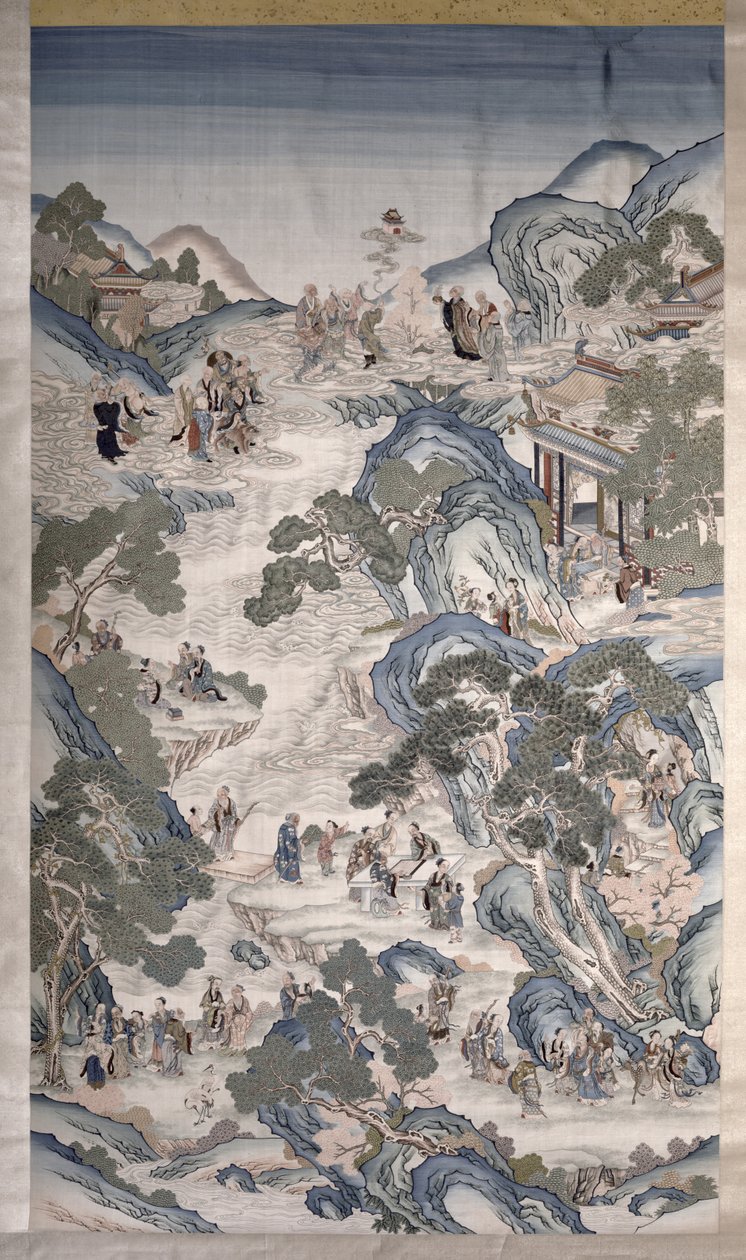 Gatherings of Groups Immortals, ca. 1800 (tekstil) af Qing Dynasty Chinese School