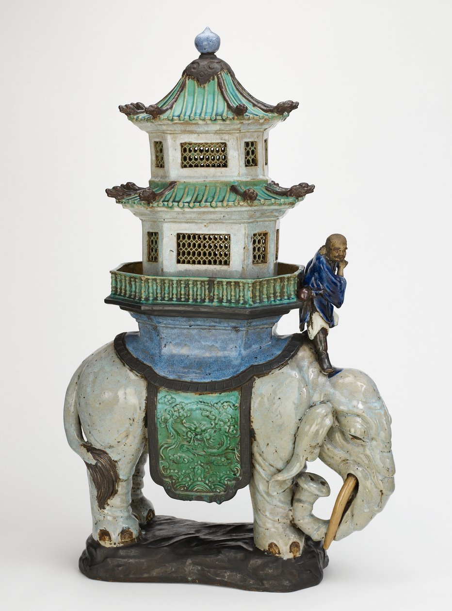 Røgelsebrænder, Shiwan (Shekwan) ovne, Guangdong-provinsen, Kina, midten af det 17.-slutningen af det 19. århundrede (stentøj) af Qing Dynasty Chinese School