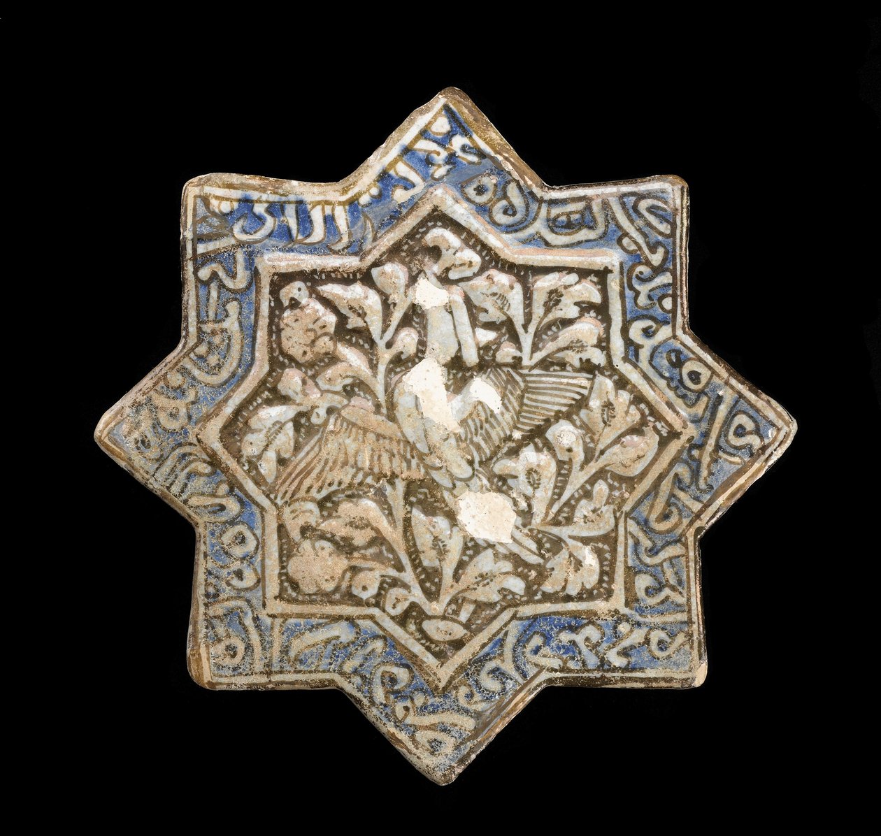Landskab med høje træer, foldevifte, midten af 1700-tallet af Qing Dynasty Chinese School