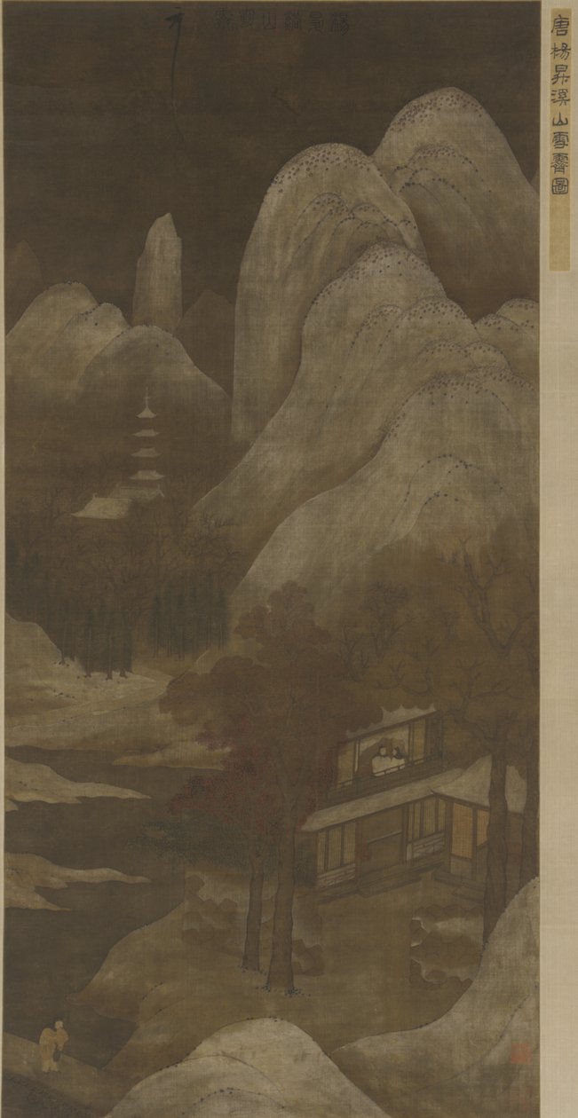 Snerydning over vandløb og bjerge af Qing Dynasty Chinese School