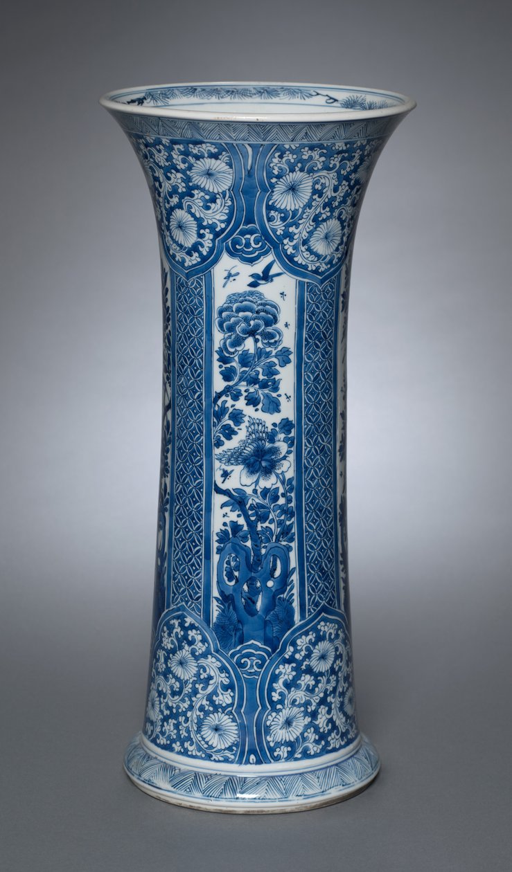 Vase med låg af Qing Dynasty Chinese School