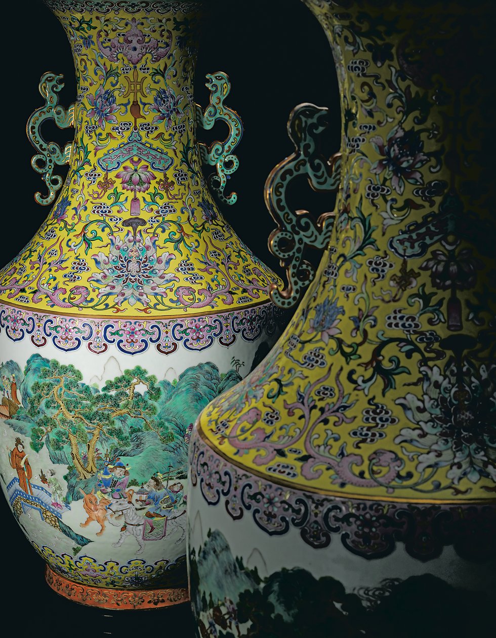 Et par Imperial Famille Rose vaser (keramik) af Qing Dynasty   Jiaqing Period Chinese School