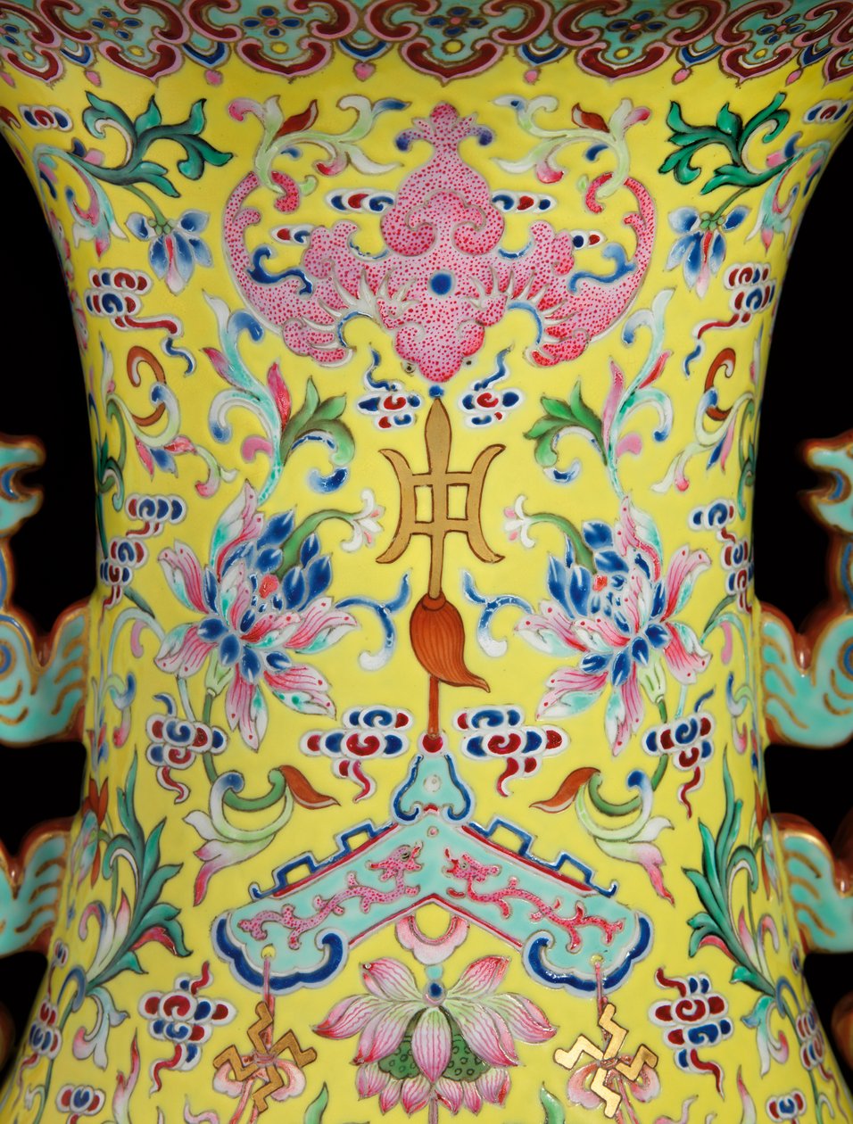Detalje fra en af et par Imperial Famille Rose vaser (keramik) af Qing Dynasty   Jiaqing Period Chinese School
