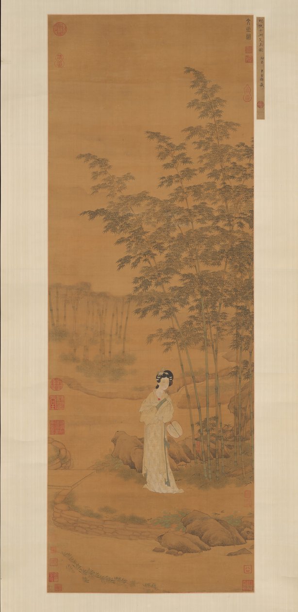 Dame i en bambuslund. af Qiu Ying