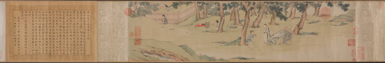 Zhao Mengfu Writing the Heart (Hridaya) Sutra in Exchange for Tea af Qiu Ying