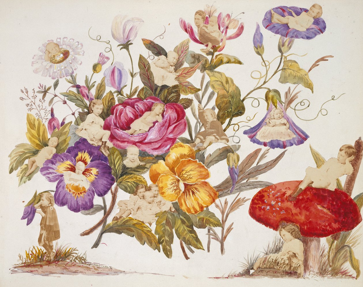 Album med designs malet af Alexandra, prinsesse af Wales, med fotografier, 1866-1869 af Queen Alexandra