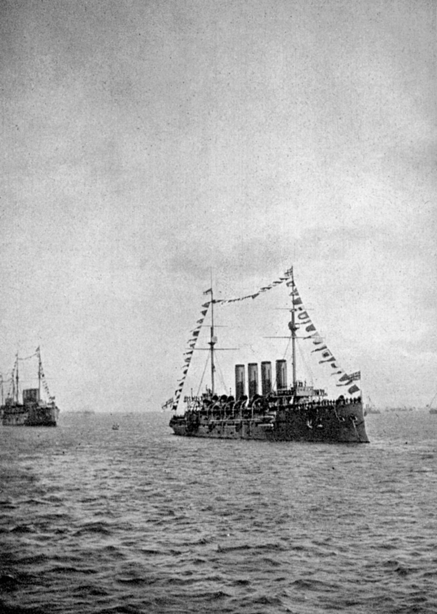Naval review ud for Portsmouths kyst, 1907 1908. af Queen Alexandra