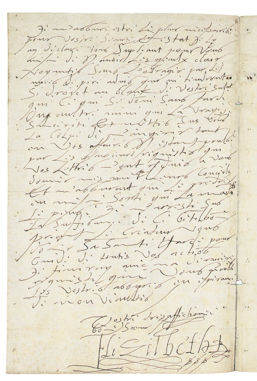 Brev på fransk fra Elizabeth I af England til Henri IV af Frankrig, ca. 1596 af Queen Elizabeth I of England and