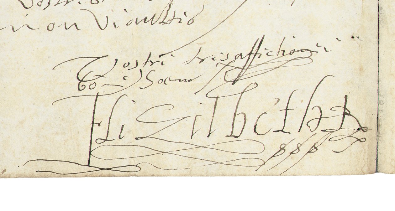 Underskrift på et brev fra Elizabeth I af England til Henri IV af Frankrig, ca. 1596 af Queen Elizabeth I of England and