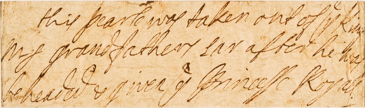 Manuskriptnote (blæk på papir) af Queen Mary II of England