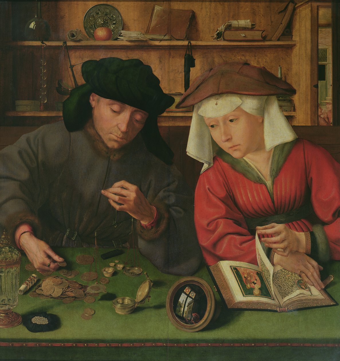 Pengeudlåneren og hans kone, 1514 af Quentin Massys or Metsys