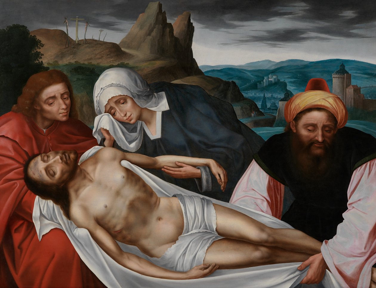 Klagning af Kristus (olie på panel) af Quentin Massys or Matsys