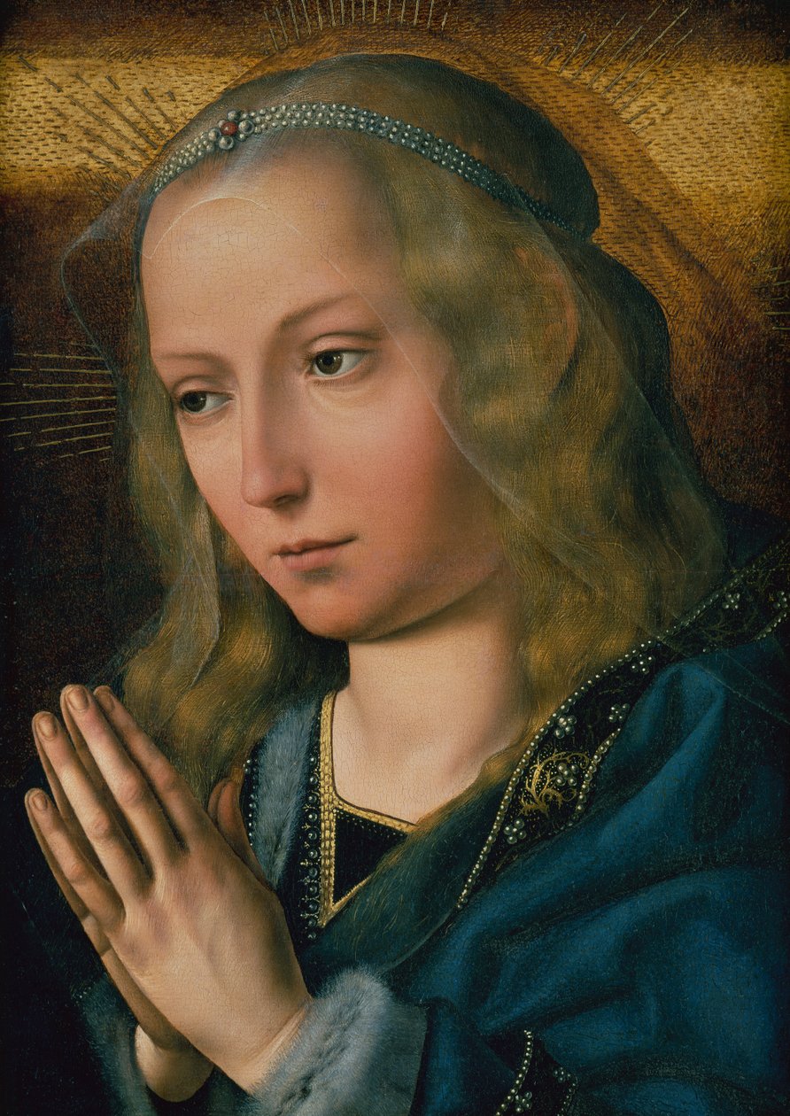 The Virgin in Adoration, ca. 1491-1505 (olie på panel) af Quentin Massys or Metsys