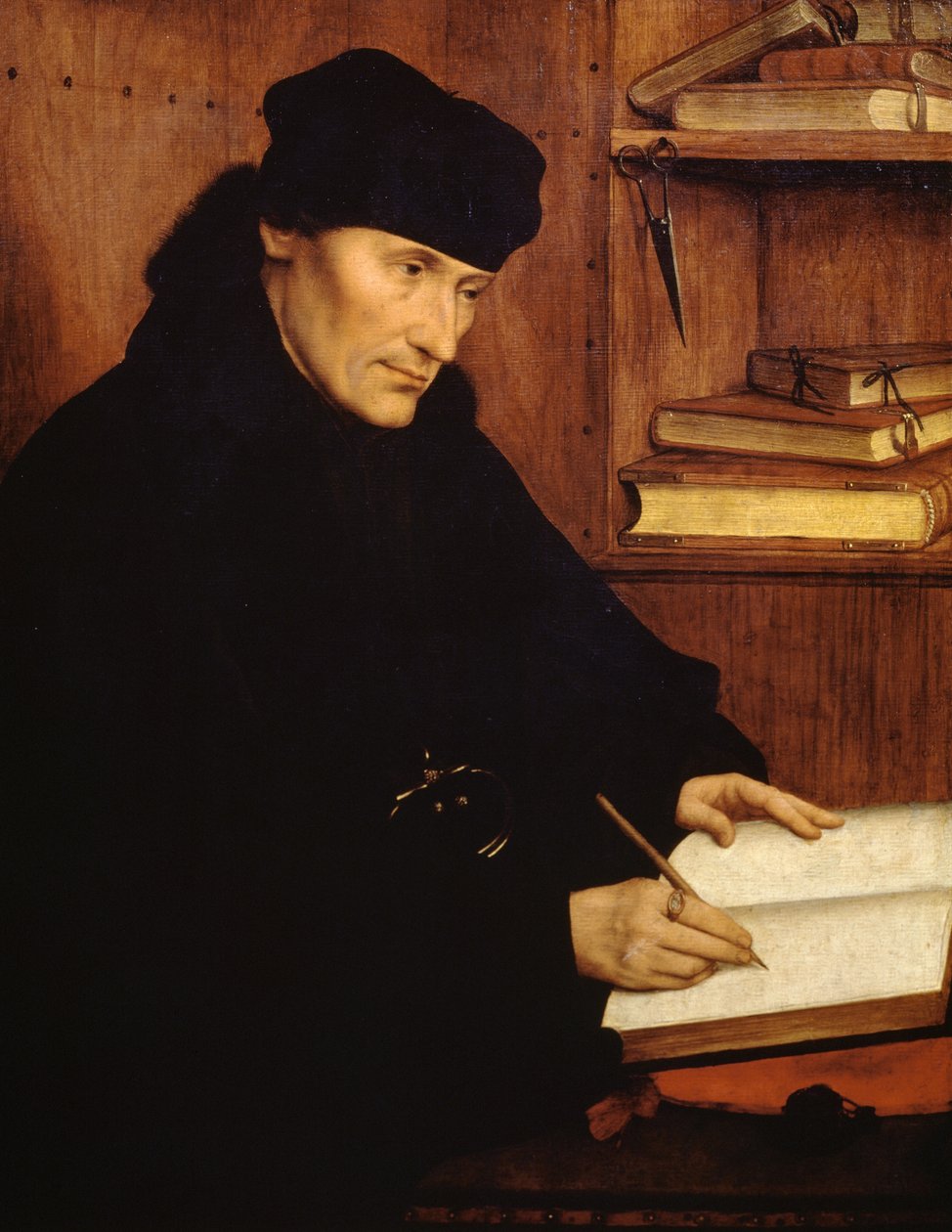 Portræt af Erasmus af Rotterdam (1466-1469 - 1536), hollandsk teolog og humanist af Quentin Metsys