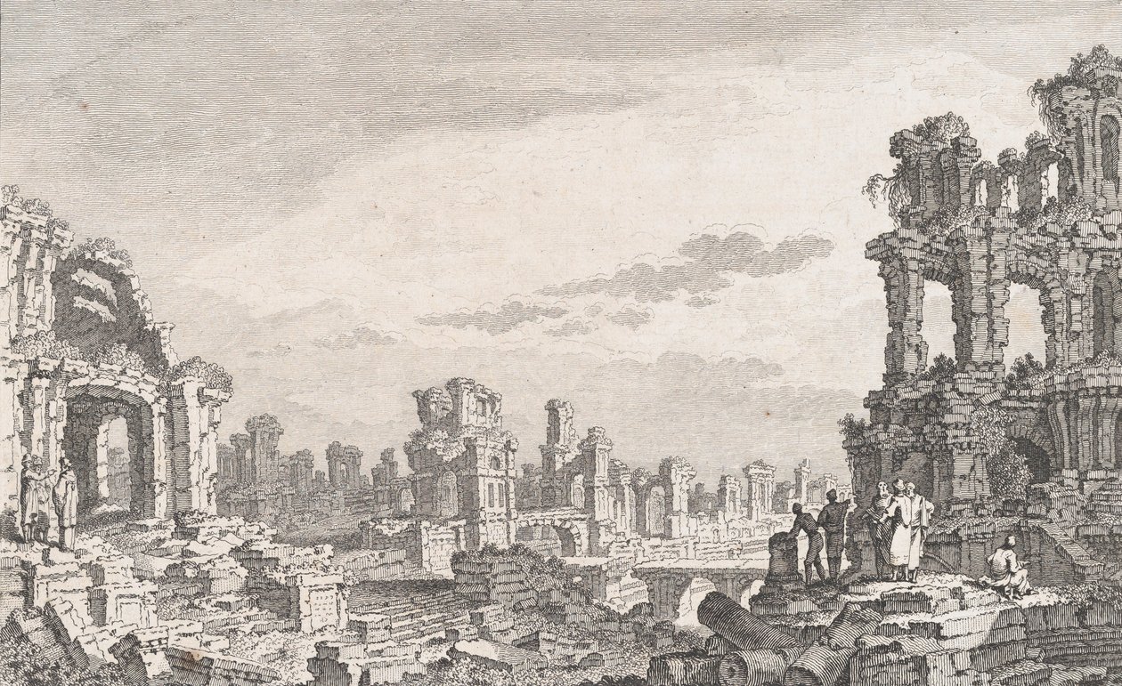 Ruines de Cumes, 1700-tallet. af Quentin Pierre Chedel