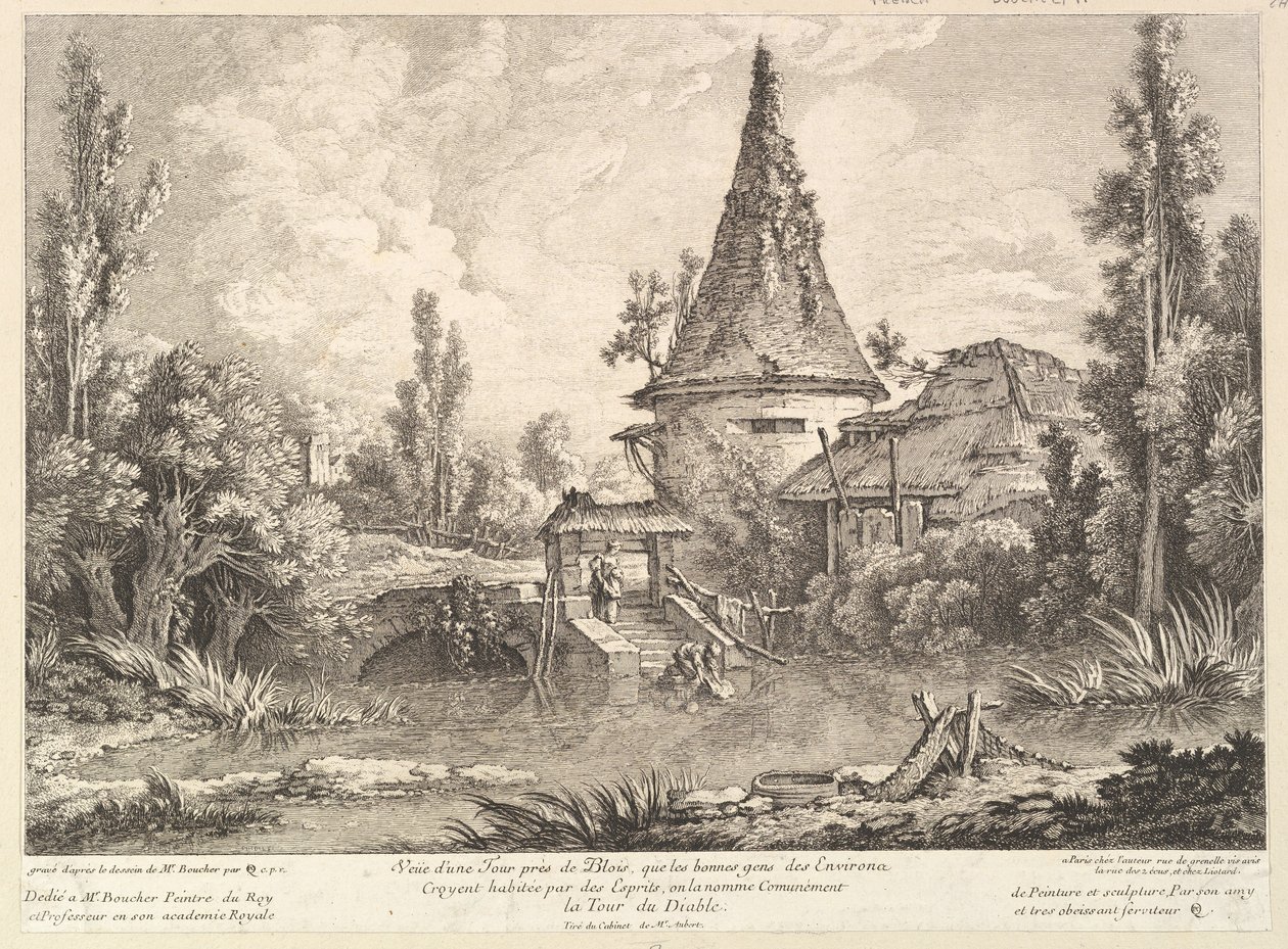 Udsigt over Tower nær Blois, midten af det 18. århundrede. af Quentin Pierre Chedel