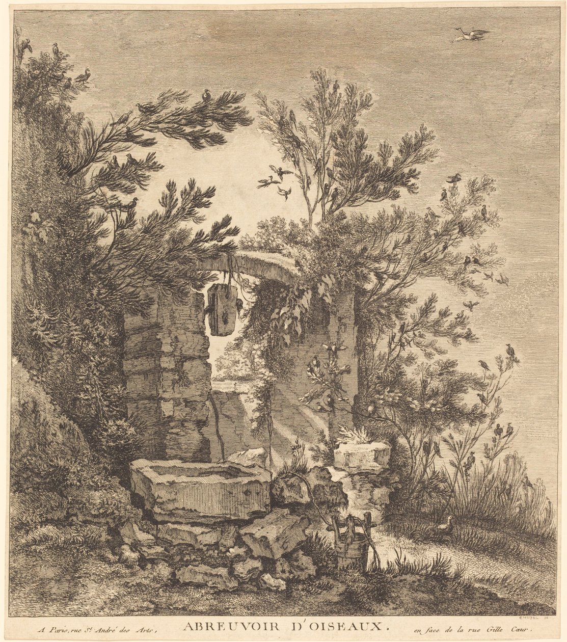 Fuglevandingssted af Quentin Pierre Chedel after François Boucher