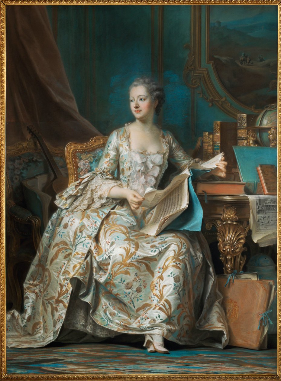Pompadour, Marquise de (Jeanne Antoinette Poisson) (maleri) af Quentin de la Latour