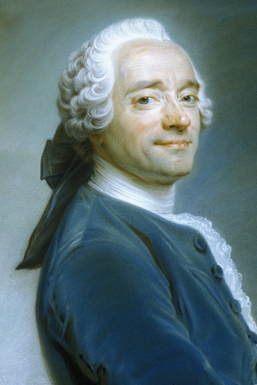 Quentin Latour (1704-1788) - selvportræt på de flæsede blonder, omkring 1751 (pastel) af Quentin de la Latour