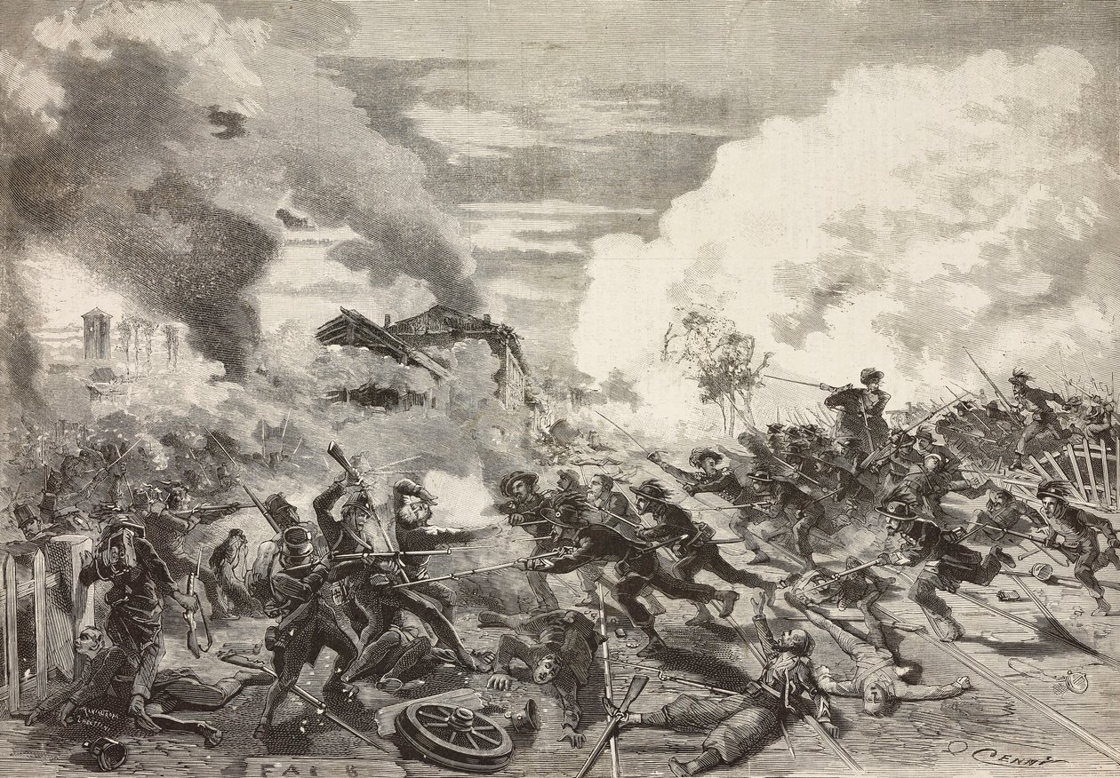 Ankomst af General Fantis division, Battle of Magenta, 4. juni af Quinto Cenni