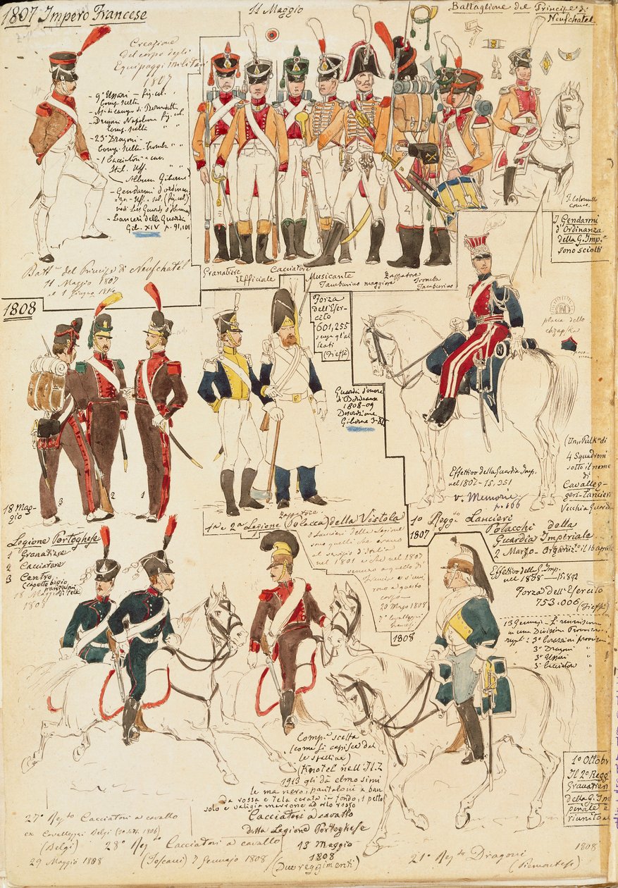 Militære uniformer fra det franske imperium, af Quinto Cenni, farveplade af Quinto Cenni