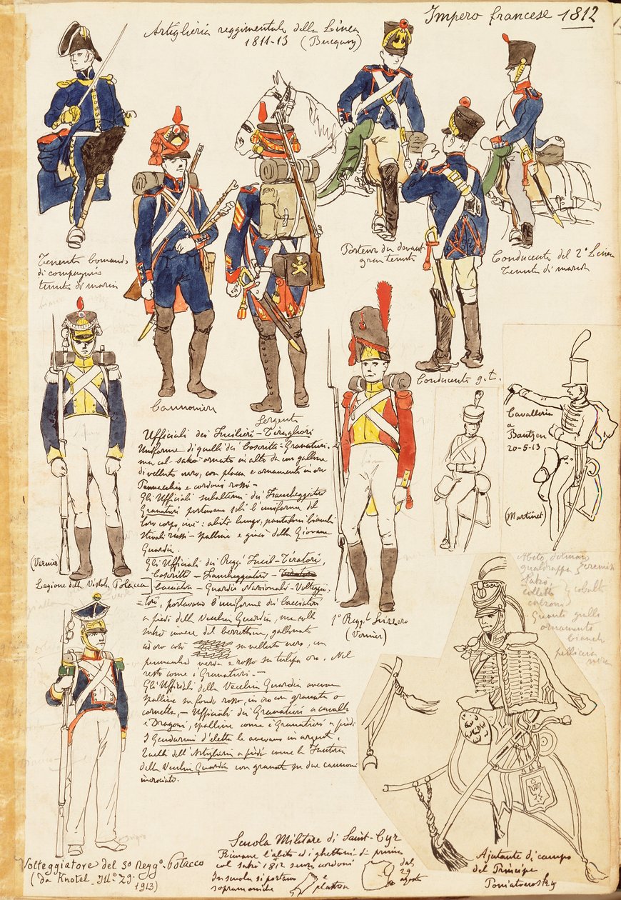 Uniformer of Artillery of Kingdom of France, af Quinto Cenni, farveplade af Quinto Cenni