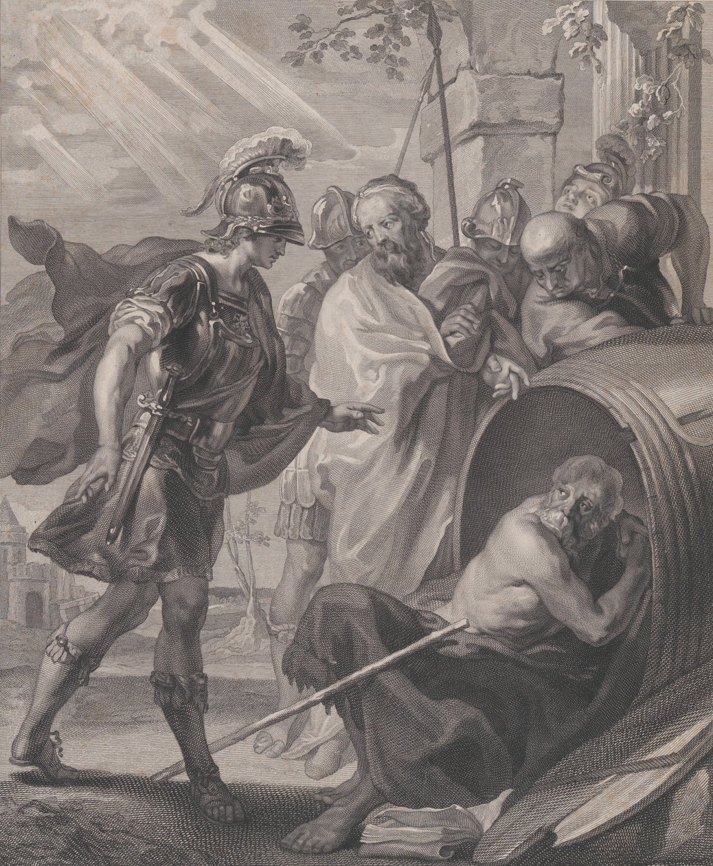 Mødet mellem Diogenes af Sinope og Alexander den Store, 1784. af Quirin Mark