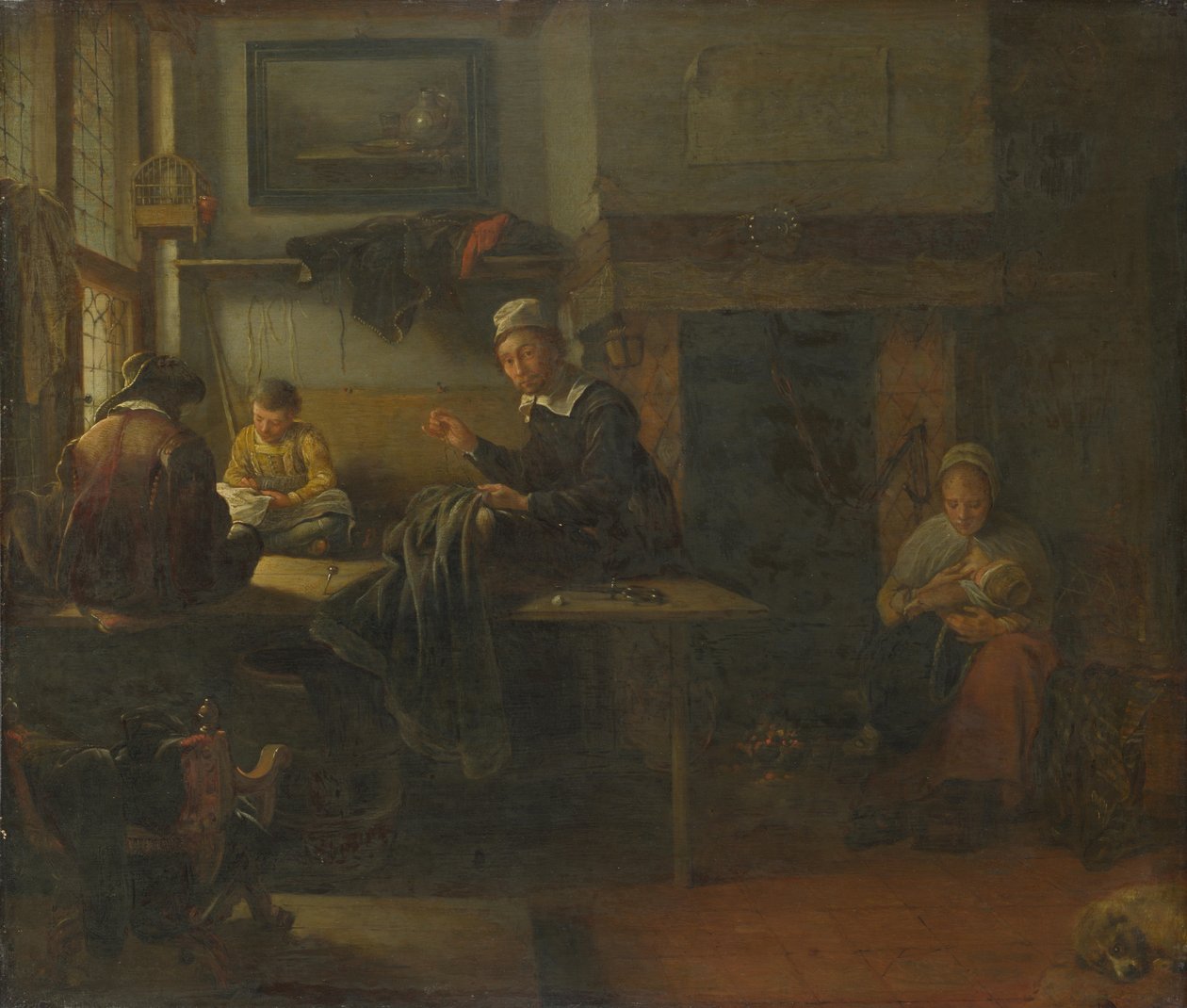 Interiør af en skrædderbutik, ca. 1660 af Quiringh Van Brekelenkam