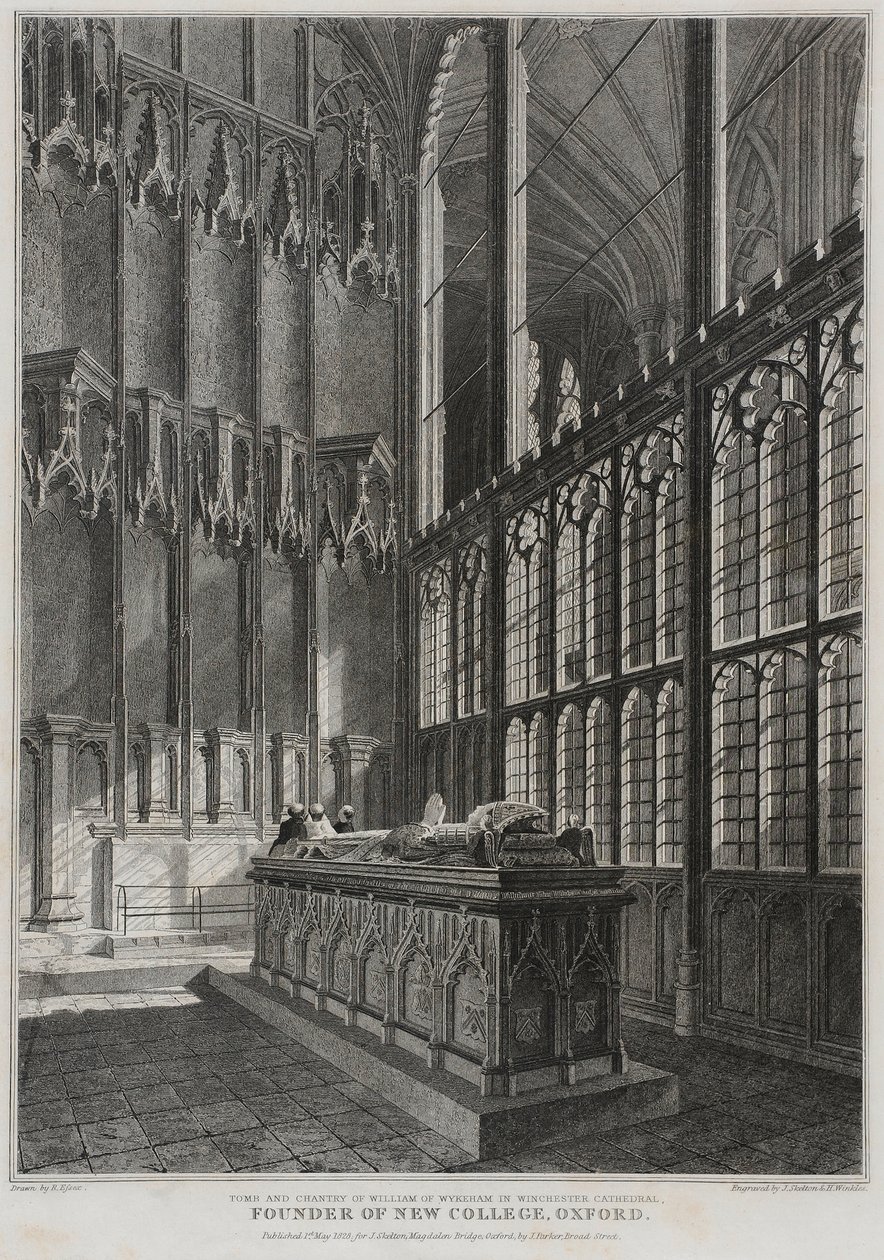 Tomb and Chantry of William Wykeham i Winchester Cathedral, indgraveret af J. Skelton og H. Winkles, 1828 af R. Essex